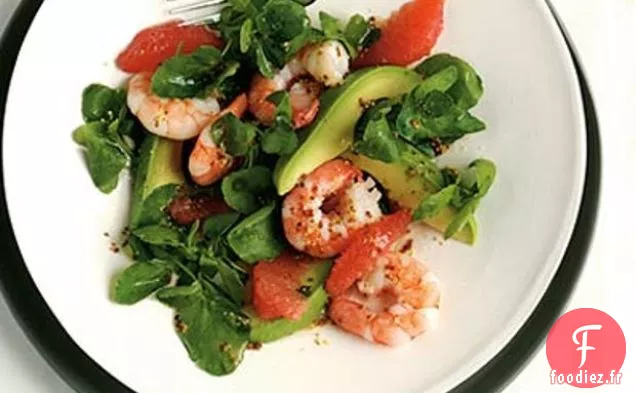 Salade De Crevettes À La Vinaigrette Au Pamplemousse