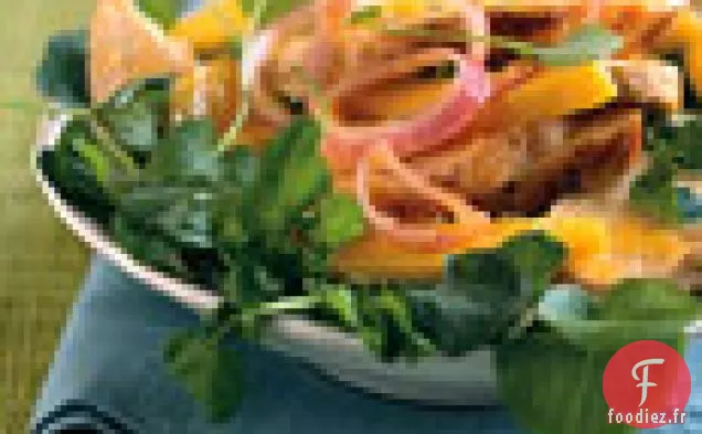 Salade de Poulet et Mangue avec Vinaigrette Gingembre-Orange