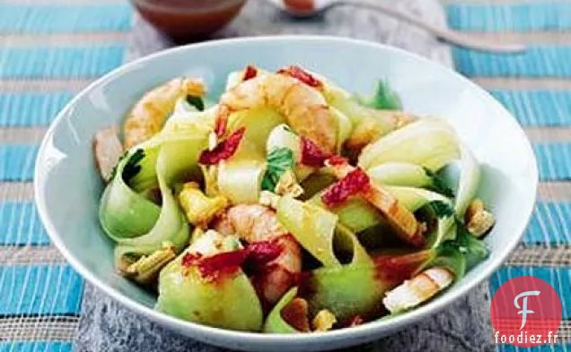 Salade de crevettes et concombre