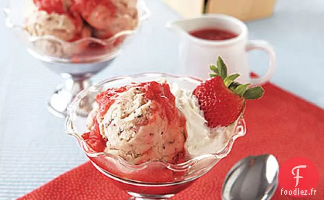 Double Sundaes aux Fraises et aux Pépites de Chocolat