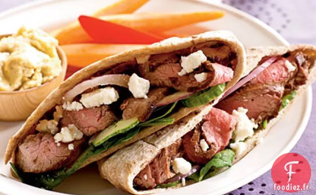 Pitas au Steak Grec