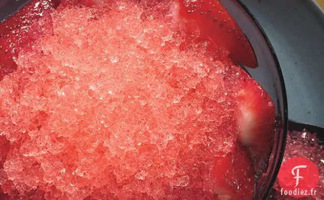 Granité de Pastèque aux Fraises au Gingembre