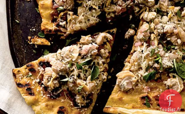 Pizza Grillée aux Palourdes à l'Ail