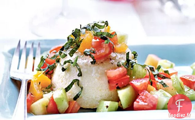 Flans au Parmesan avec Tomates et Basilic