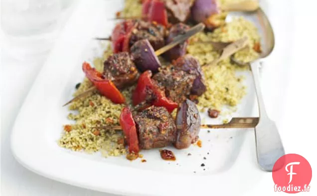 Brochettes d'agneau et poivre Harissa