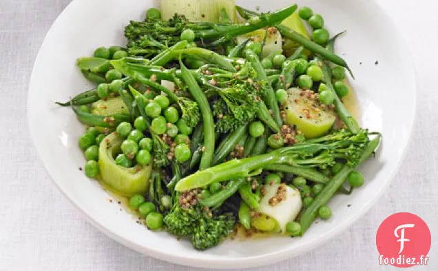 Mélange vert cuit à la vapeur miel-moutarde