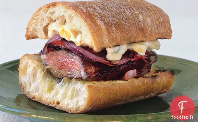 Sandwichs au Steak de Jupe Grillé et au Poivre avec Mayonnaise au Maïs