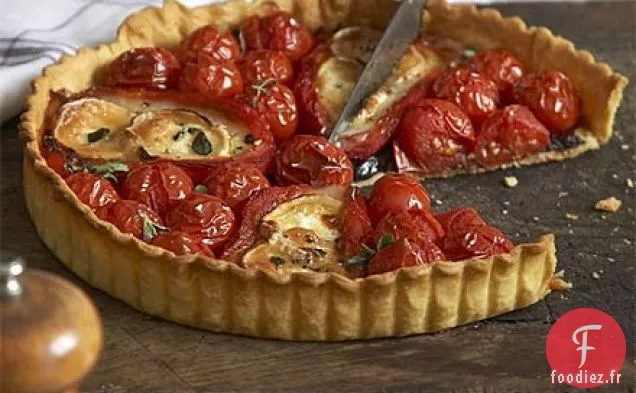 Tarte au fromage de chèvre et poivron rouge