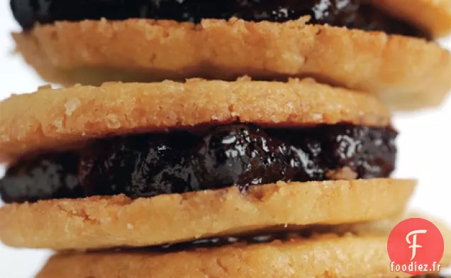 Biscuits Sandwich à la Confiture de Myrtilles