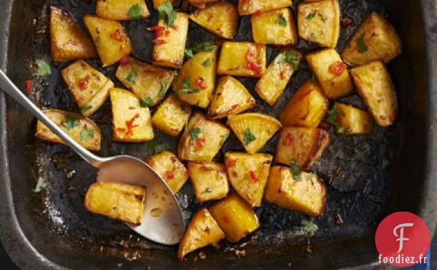 Suédois rôti au miel avec piment et cumin