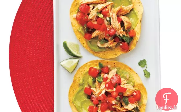 Tostadas au Poulet et au Guacamole