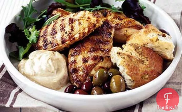 Poulet grillé au citron et au thym
