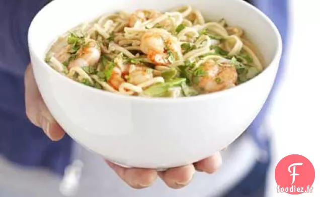 Laksa aux crevettes et noix de coco