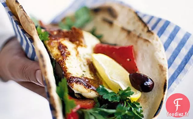 Wraps au poivre rôti et au halloumi