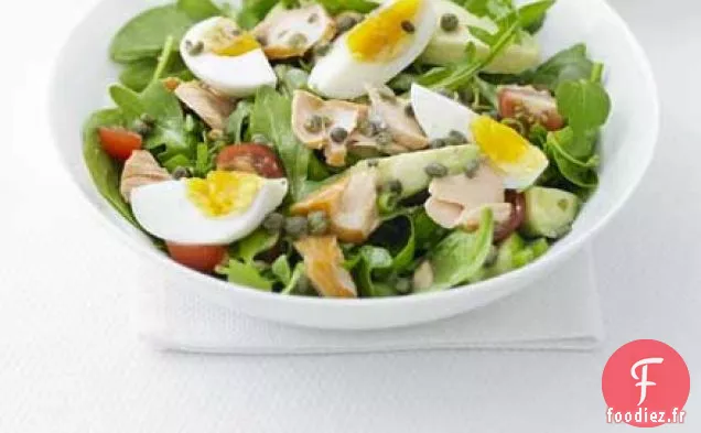 Salade de saumon fumé à chaud et d'œufs