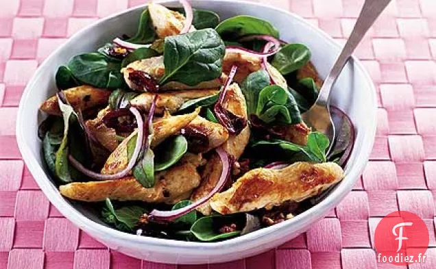 Salade de poulet tiède au citron et au thym