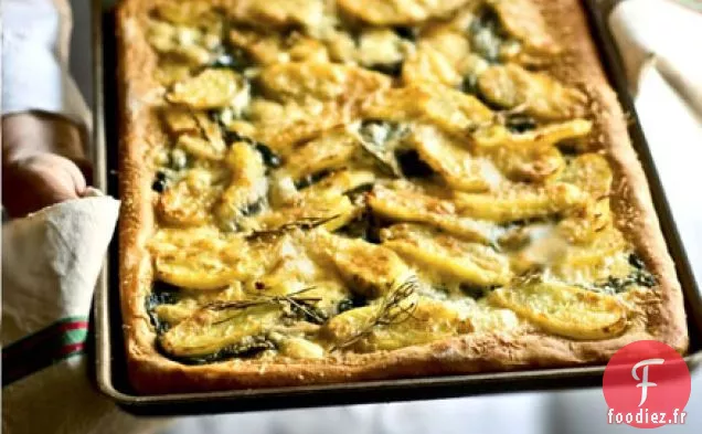 Tarte aux pommes de terre, Taleggio et épinards