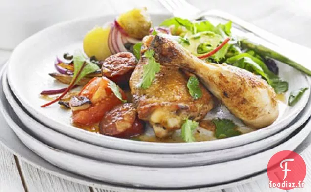 Poulet au chorizo et poireaux