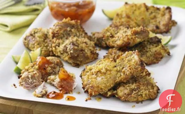 Poulet au citron vert en croûte de noix de coco
