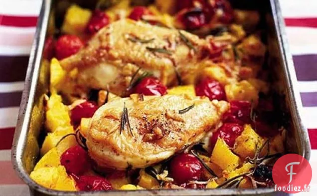 Poulet italien croquant et polenta