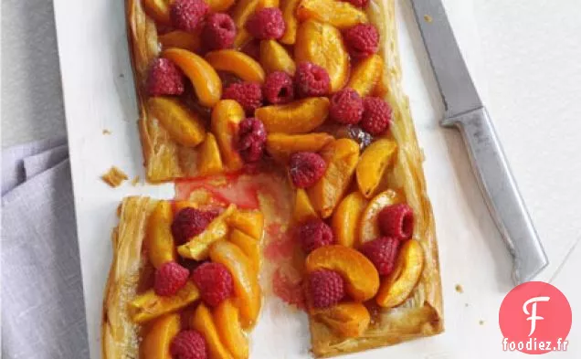 Tarte aux abricots et framboises