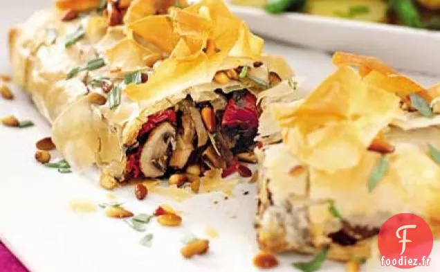 Strudels aux champignons et à l'estragon à la sauce madère