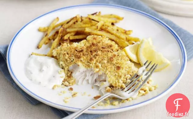 Poisson émietté indien avec des frites épicées