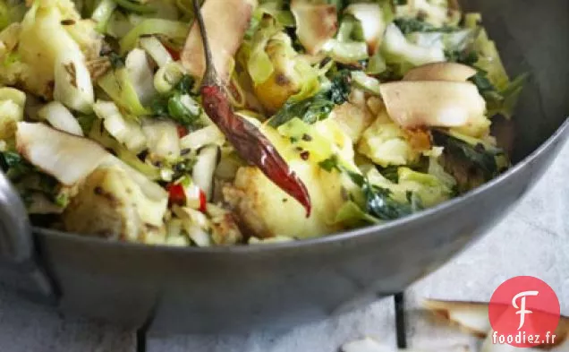 Chou Gujarati à la noix de coco et aux pommes de terre