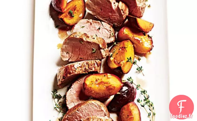 Filet de Porc Rôti aux Prunes Parfumées au Thym