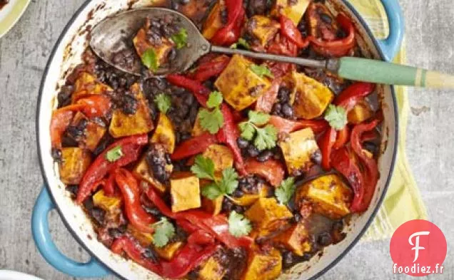 Jerk patate douce et curry de haricots noirs