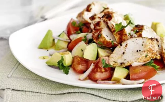 Poitrine de poulet avec salade d'avocat