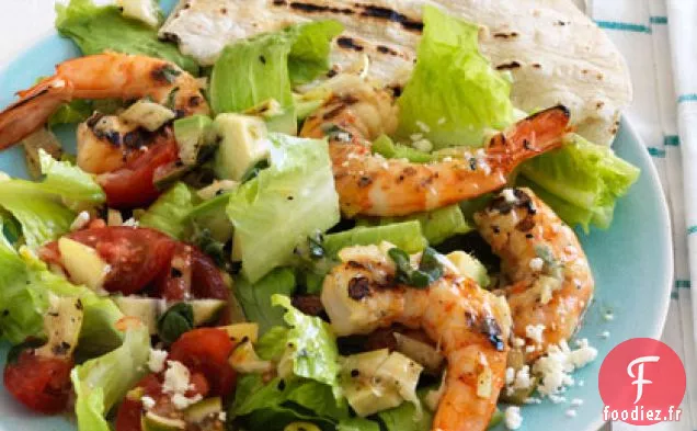Salade De Tacos Hachée Aux Crevettes