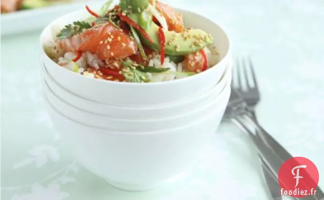 Riz au saumon et à l'avocat japonais