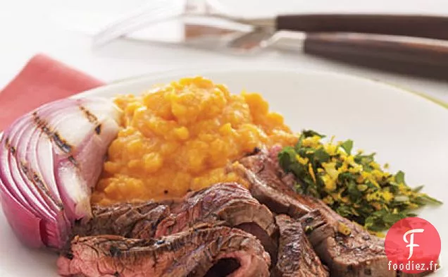 Steak de Flanc Grillé avec Glaçage Balsamique et Gremolata à l'Orange