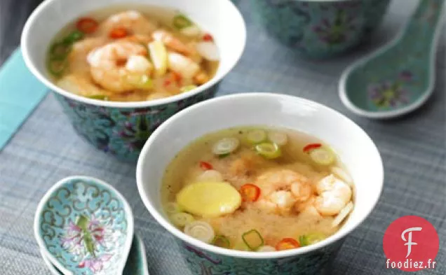 Bouillon aigre-chaud aux crevettes