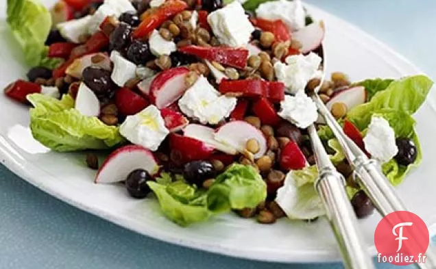 Salade de lentilles et poivrons rouges