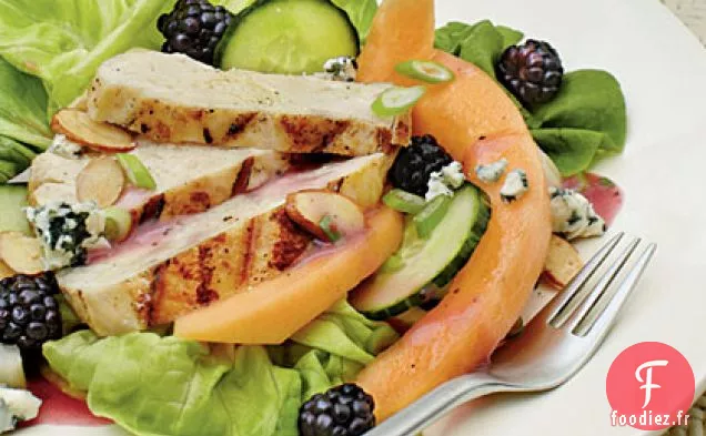Salade de Poulet Grillé avec Vinaigrette Framboise-Estragon