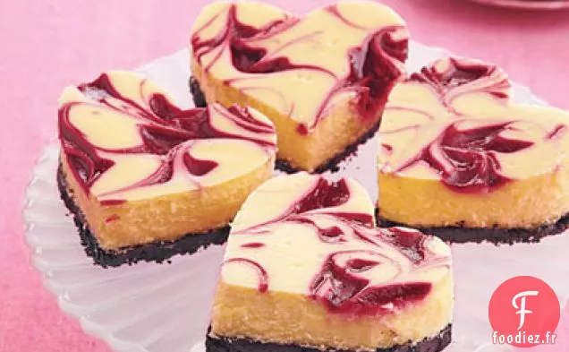 Barres de Gâteau au Fromage Framboise-Chocolat Blanc