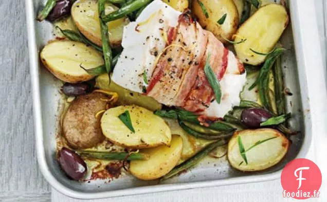 Poisson enveloppé de pancetta aux pommes de terre citronnées