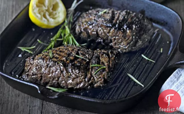 Steak de bavette mariné