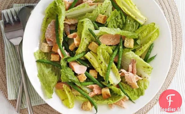 Salade de truite fumée à chaud et moutarde