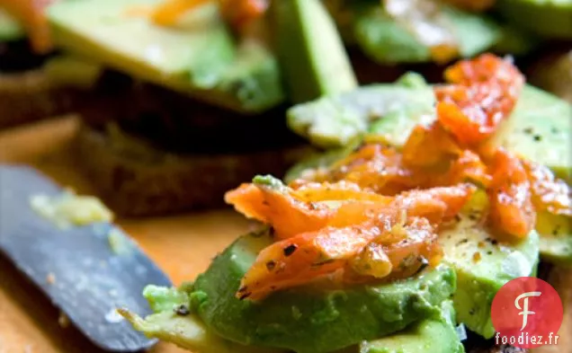 Sandwich À L'Avocat Au Bacon Et Aux Tomates Séchées