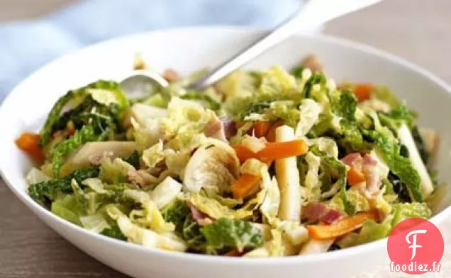 Chou au bacon et racines