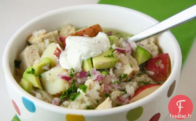 Soupe au Poulet Et au Riz Et à l'Avocat