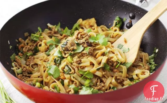 Porc de soja haché avec nouilles de riz