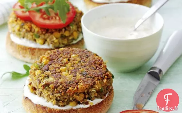 Hamburgers aux champignons et aux pois chiches