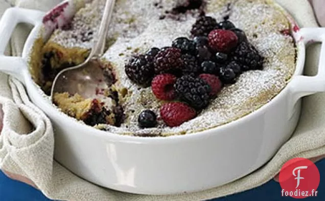 Pouding au chocolat blanc et aux baies