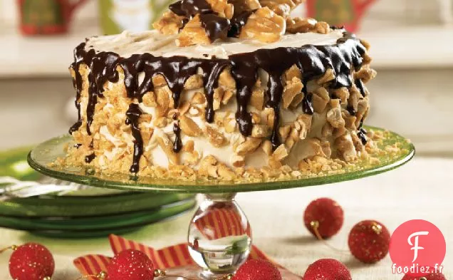 Gâteau à la Cassonade avec Crème au Beurre d'Arachide et Garniture Cassante