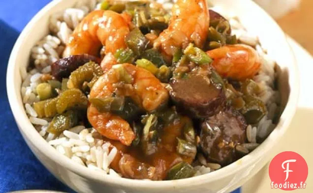 Gumbo aux Crevettes et Saucisses