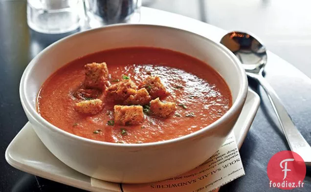 Soupe de Tomates Tom's Tasty avec Croûtons au Beurre Brun